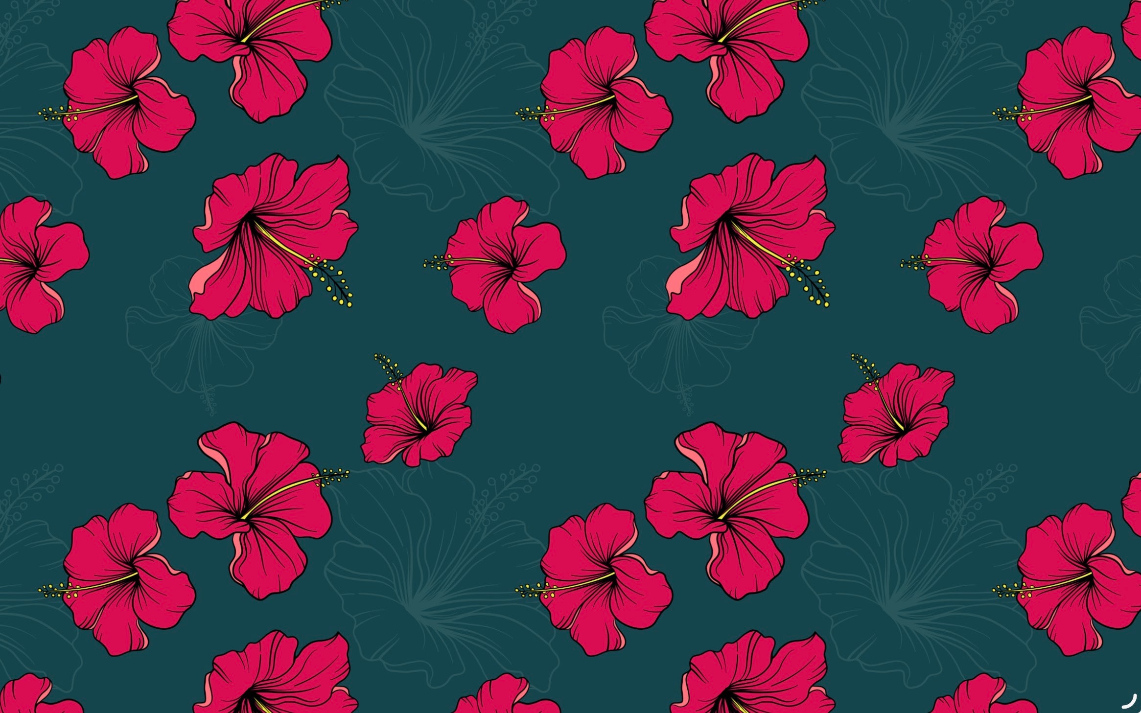 Midnight Hibiscus Pareo