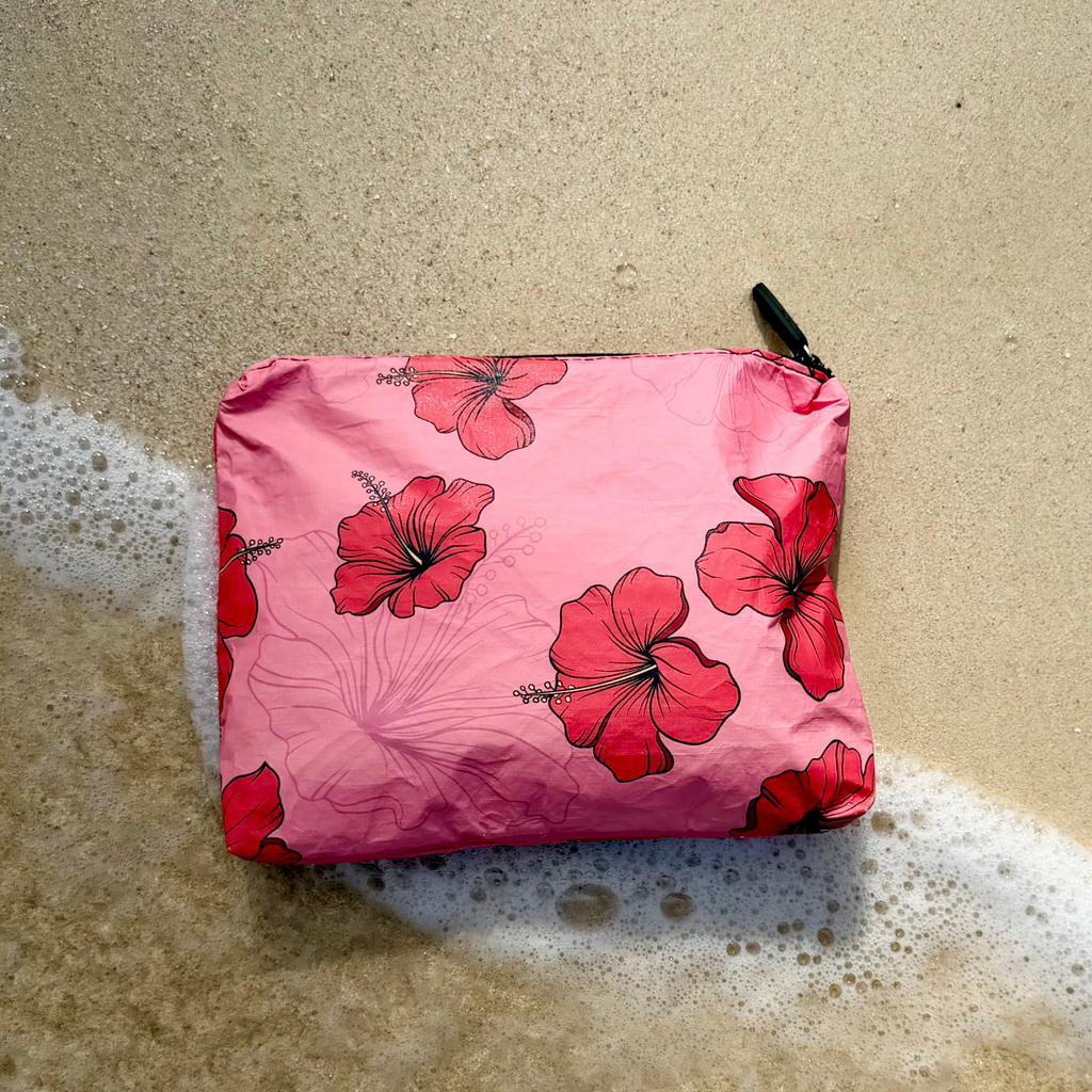 Pink Hibsicus Pouch