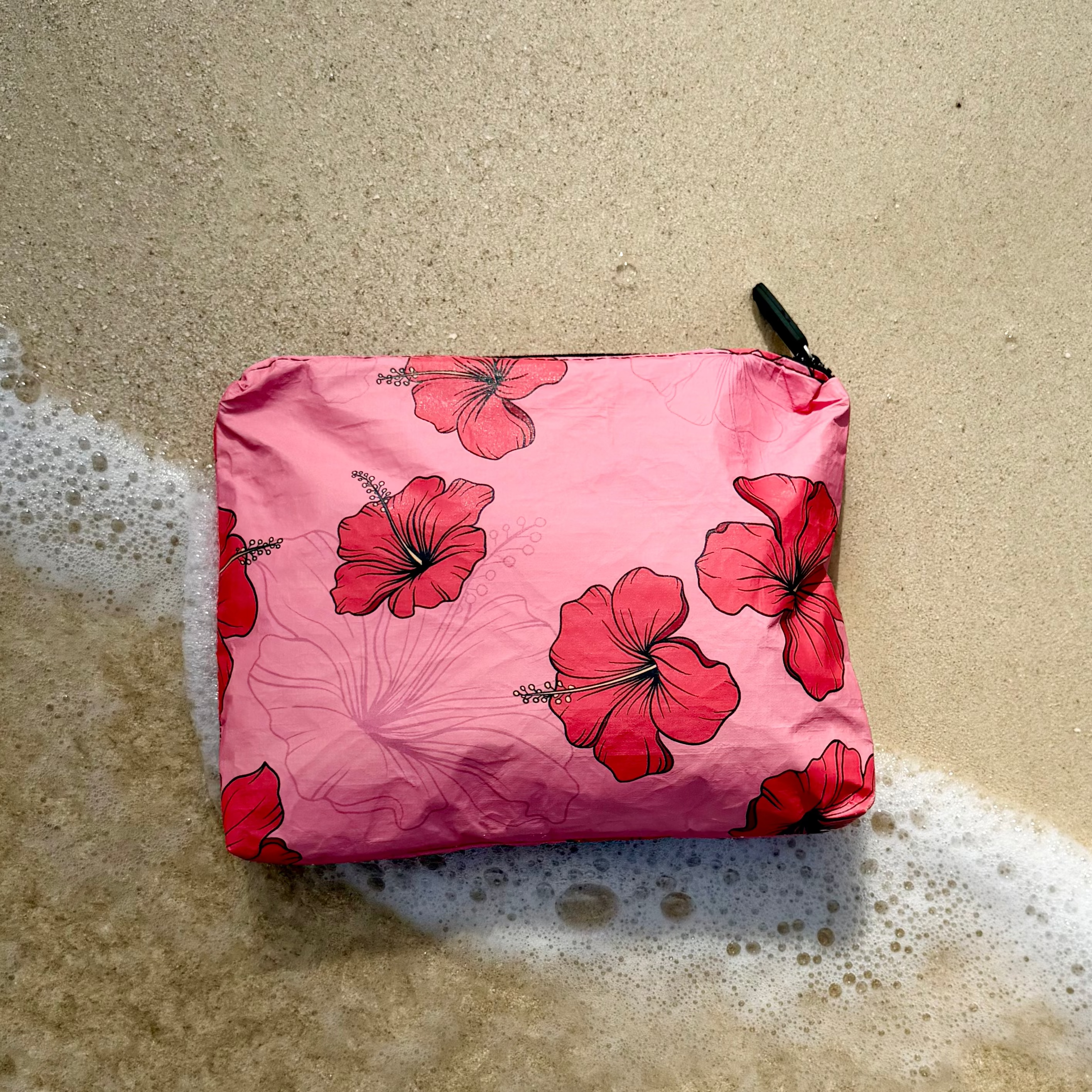 Pink Hibsicus Pouch