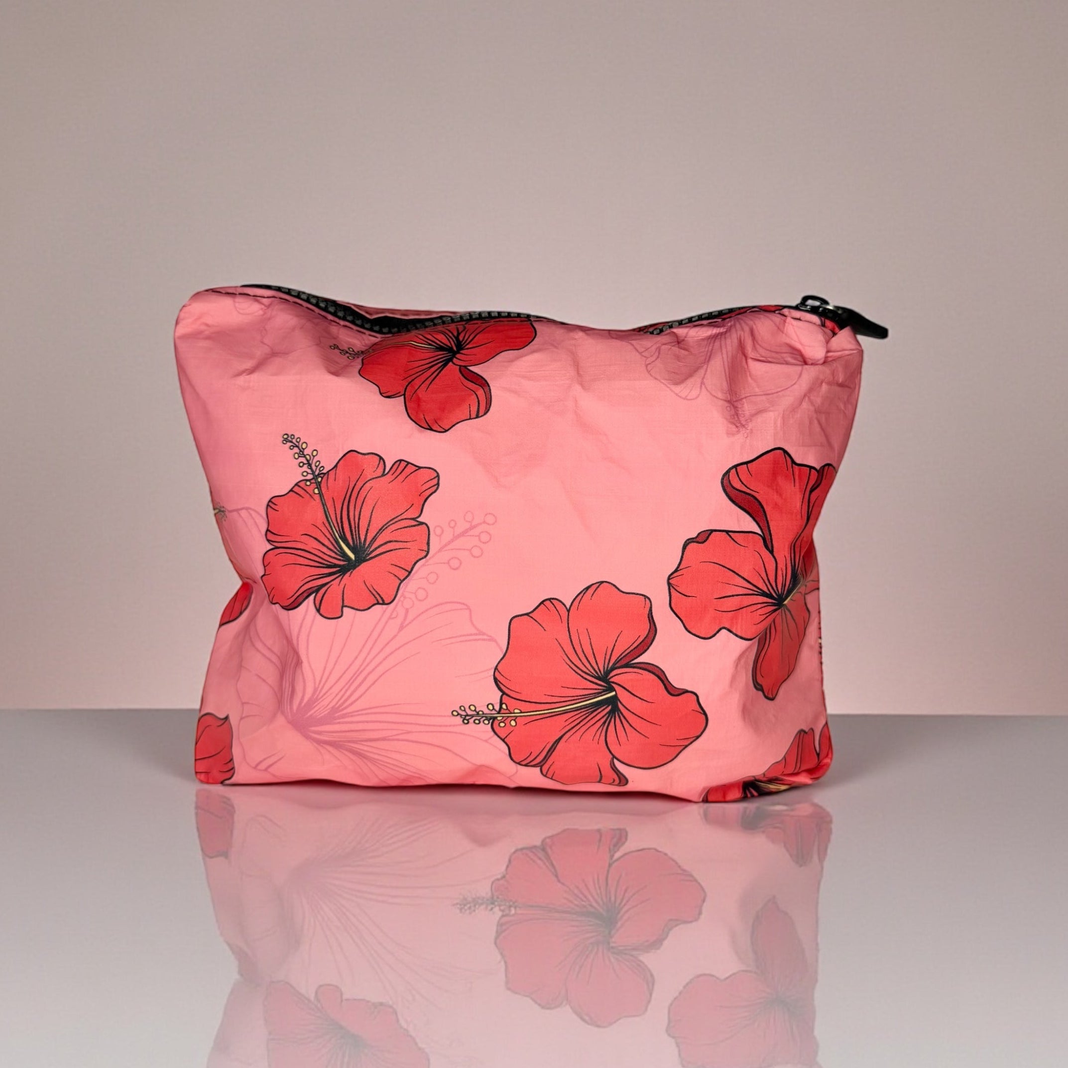 Pink Hibsicus Pouch
