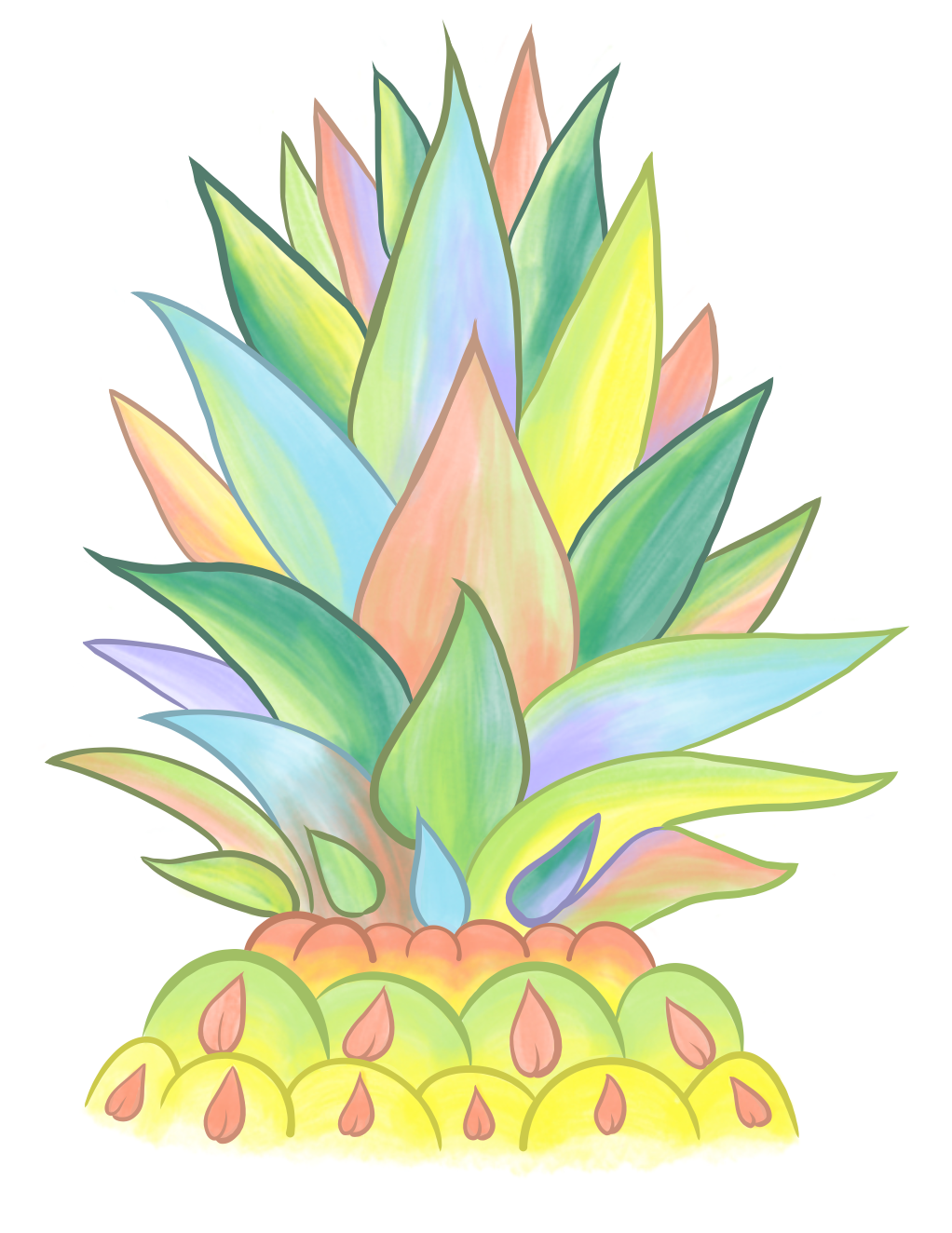 Watercolor Pineapple